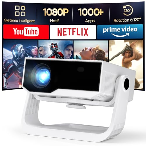 Videoprojecteur Intelligent Wielio Android 11, FHD 1080P Compatible 4K, WiFi6 & BT5.2, 700ANSI,...