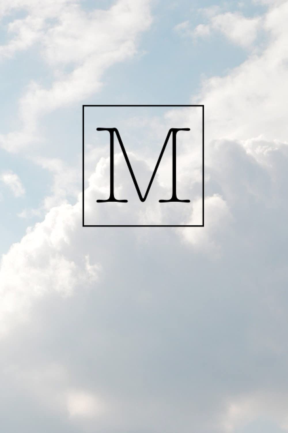 M: A Sky Print Monogram Journal Notebook 160 pages (6 in x 9 in) Blue Sky and Clouds Print College Ruled Notebook, Lined Journal and Diary, Monogrammed Gift for Men, Women, Boys, and Girls