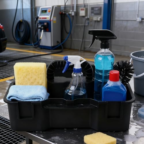 Hitburu Temizlik Malzemesi Sepeti | Taşınabilir Çok Amaçlı Ev Organizasyonu,Öğrenci Yurdu Duş Sepeti,Banyo Mutfak Yatak Odası Çamaşır Odası Yurt Üniversite Ev Bahçe Lavabo Araba Kamp At Bakımı İçin - Görsel 3