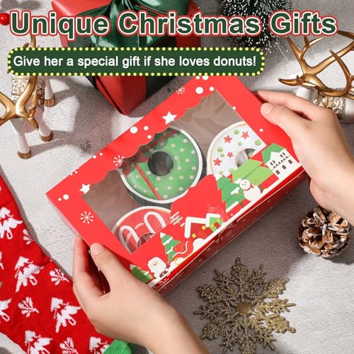 Image of Geyoga Christmas Donut Socks for Women - Funny Cupcake Crew Socks (3 Pairs)