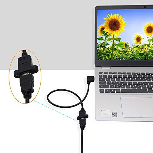 Montage du panneau HDMI Câble d'extension haute vitesse HDMI Câble d'extension mâle à femelle avec support à vis 4K Résolution pour Blu Ray Player, 3D TV, C'est ça. Xbox360,Noir (1 FT/30 CM)