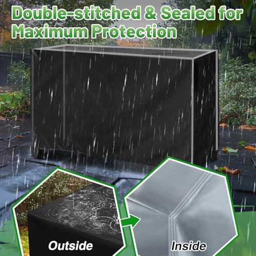 PAMASE Outdoor Dining Grill Cart Cover - 54"L*23"W*35"H, Compatible with Keter Unity XL Portable Cabinet Bar, Heavy Duty Waterproof BBQ Food Prep Table Serving Worktable Metal Movable Station - Image 4