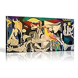  YIYAOFBH Tableau imprimé XXL Guernica By Picasso Reproductions Célèbres Toiles Mur Art Affiches et Gravures Picasso Photos Home Wall Decor 30x65cm (11.8x25.6in) cadre