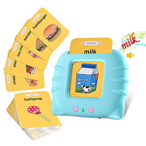 IMRARA Toddler Learning Toys with 56 pcs Flash Cards, Audible Learning Resources with Sound Effects, Educational Interactive Toys for 1 2 3 Year Old Boys Girls