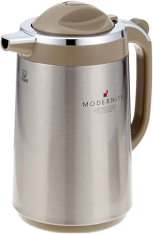 Tiger Vacuum Insulated Thermal Carafe Handy Jug, Stainless Steel Brown