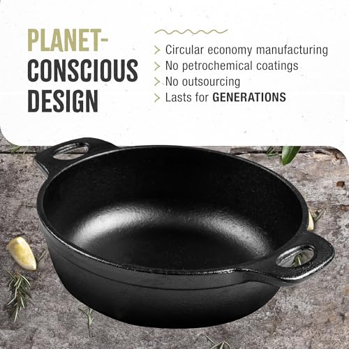 Victoria 6.5-Inch Cast Iron Cazuela Round Pot and Serving Bowl, Preseasoned Casserole Dish for Baking, Roasting and Serving, Made in Colombia by Victoria - Used condition - Image 5