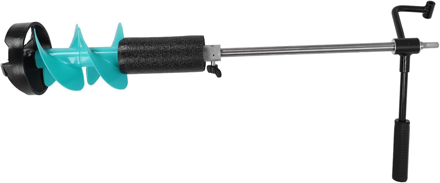Ice Fishing Auger Electric Nylon Lightweight 6in Diameter with Universal Adapter 50cm Spacer Sleeve/Shaft Extender for Efficiency