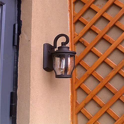 Aplique exterior de aluminio artístico WQHPLMD con cristal texturizado premium E27 3