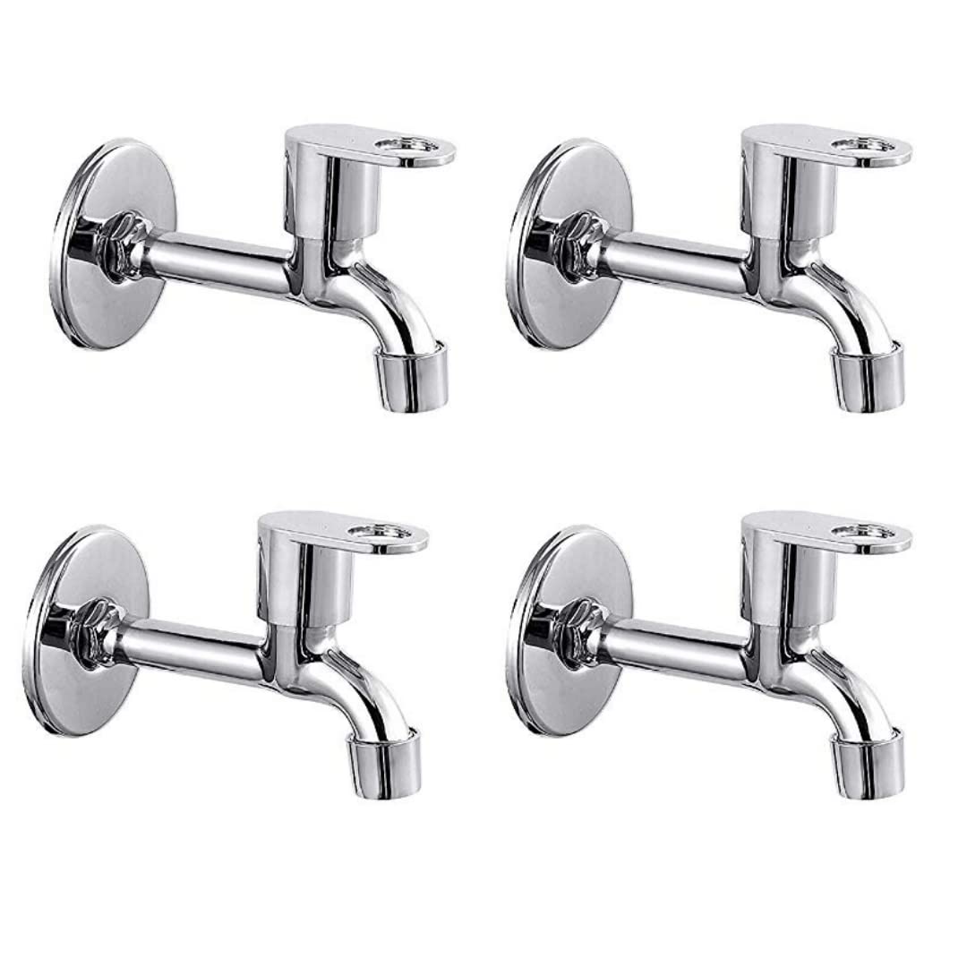 Cossimo Holex Stainless Steel Long Bib Cock Taps for Bathroom, 1/2" Inch, Set of 4, Silver (B09MNS4F8J) Amazon Price History, Amazon Price Tracker