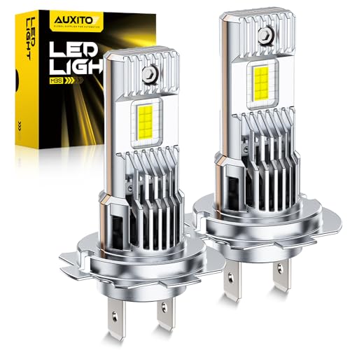 AUXITO H7 Bulb - 1000% Brighter 6500K White Illumination, Factory Halogen Size Match, Simple Plug and Play, 99% Vehicle Compatible, Pack of 2