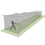 ORIENGEAR Baseball Batting Cage Nets, ONLY NET, 10'H x10'W x 35'L Baseball and Softball Cage Netting, 1.88' Mesh, Professional Fully Enclosed Heavy Duty PE Hitting Cage Net with Door, Without Poles