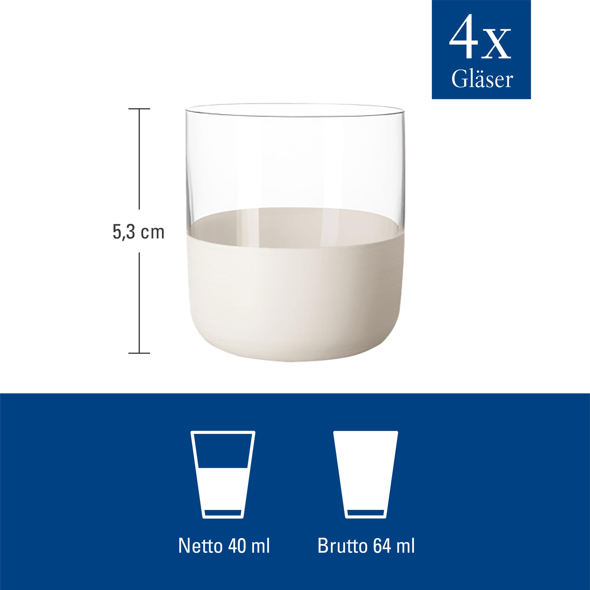 Villeroy & Boch, Manufacture Rock Blanc Shot Glass Set, 4pcs. Glass Set for Schnapps and Liqueurs 40 ml, Crystal Glass - Image 3
