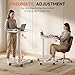 GTPLAYER Small Standing Desk with Wheels, Pneumatic Mobile Rolling Laptop Desk, Adjustable Height Overbed Bedside Table Computer Workstation for Home Office (28