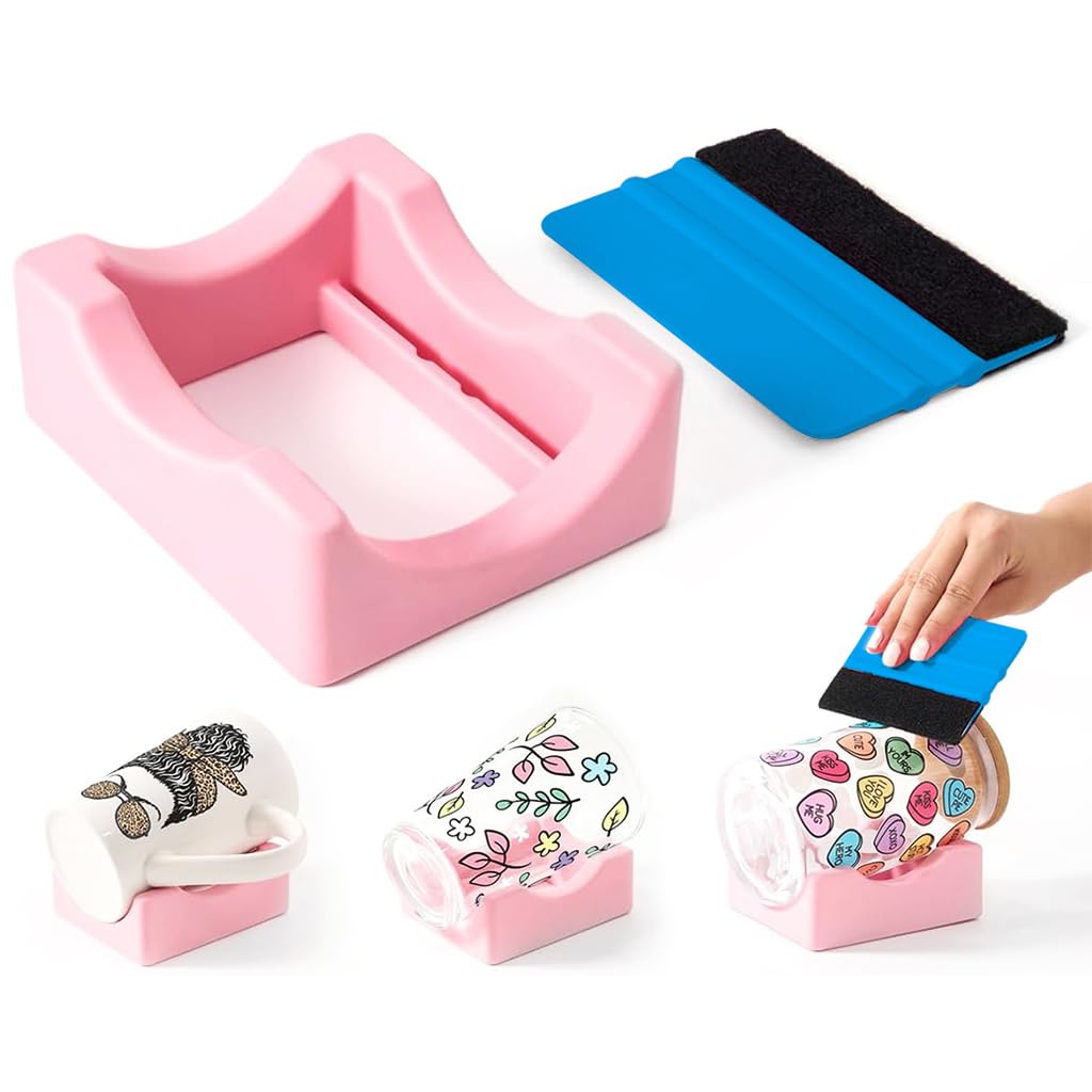 HASTHIP® Silicone Water Bottle Holder Tumblers Cradle Cup Cradle for Apply UV DTF Decals/Apply Vinyl Decals Water Bottle Cradle for DIY Customization, DIY Water Bottle Accessory Tool (B0D319Y4RG) Amazon Price History, Amazon Price Tracker
