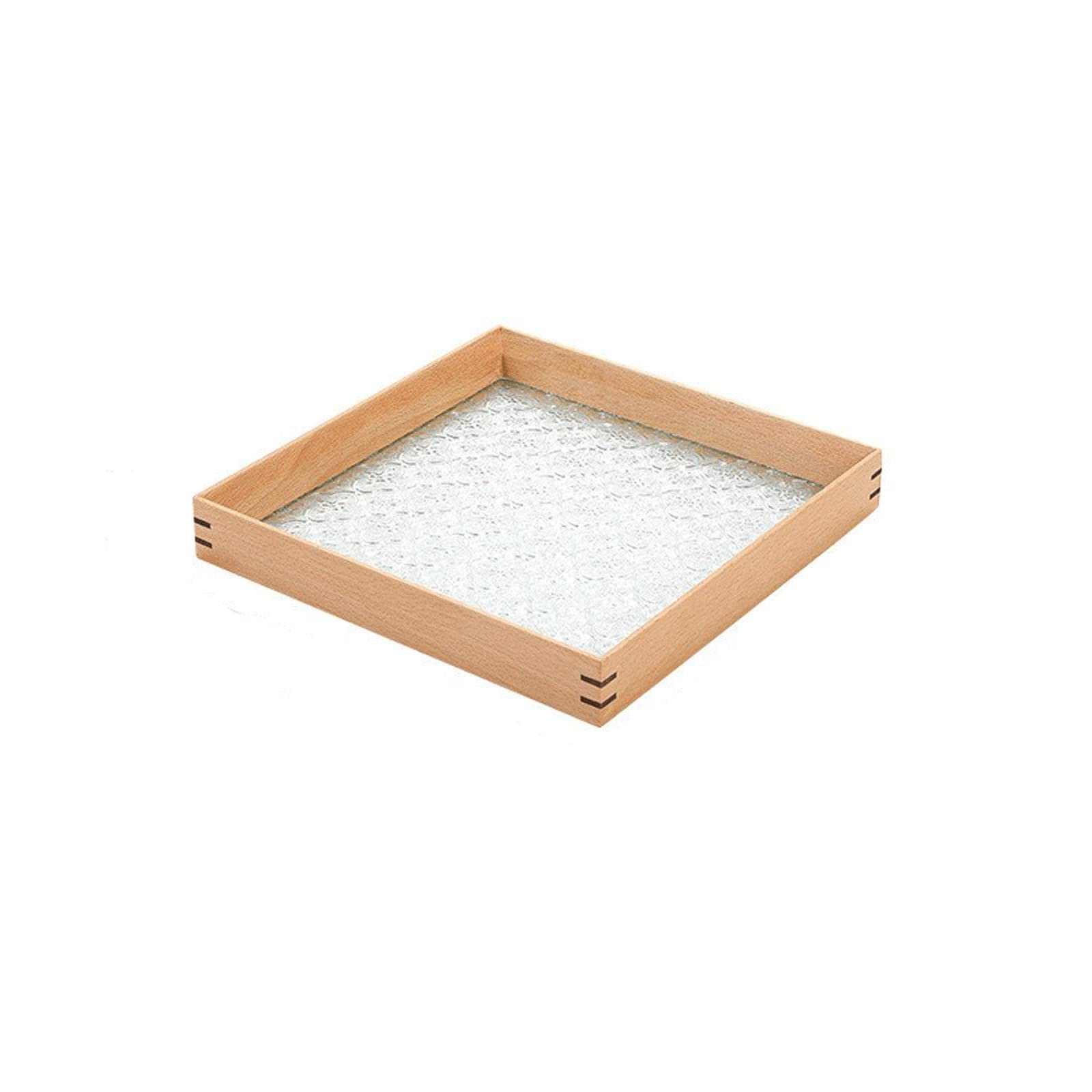 Bandeja Bandeja de Madera Bandeja de Cristal Bandeja Rectangular Bandeja Retro Caja de Bandeja de Servir Bandeja de Bandeja Multifuncional Bandeja Antideslizante (Size : A)
