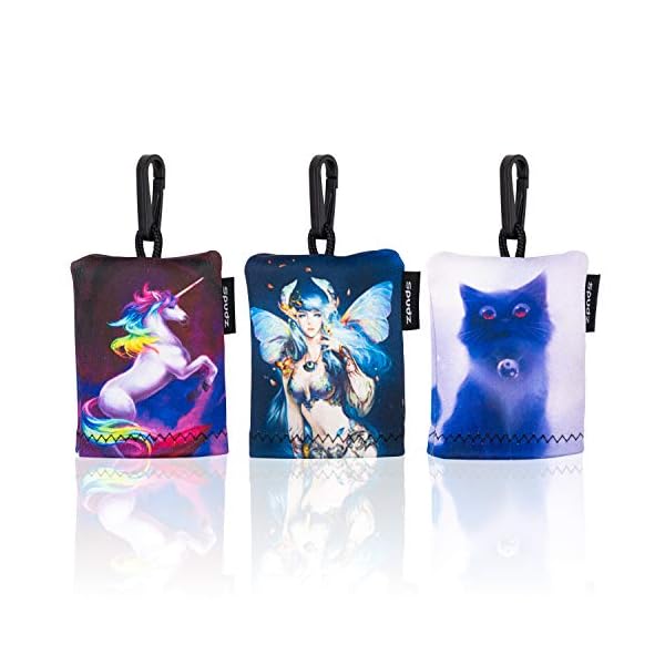 SPUDZ Ultra Variety Pack | Fünf 15,2 x 15,2 cm Mikrofaser-Handtücher mit Neopren-Taschen | Premium-Mikrofaser…