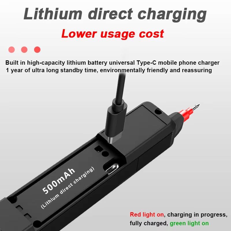 ZL16B Multimeter connected to a USB-C charging cable