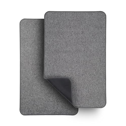 Bath Mat,Ultra Thin Bathroom Rugs,Rubber Bath Mats for Bathroom,No Slip Bath Rugs,Quick Dry,Machine Washable,Low Pile,Absorbent,Shower Outside,Sink,Home Decor Accessories.Dark Grey,1'5"x2'3"(2 Pack)
