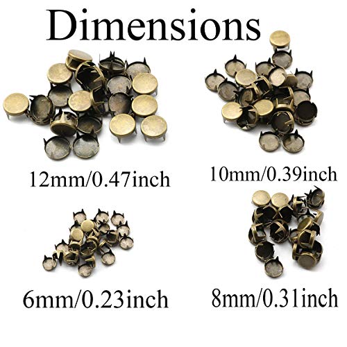 Pro Bamboo Kitchen 120Pcs Four-Jaw Diy Flat Head Round Claw Nail 6/8/10/12Mm Flat Rivet Shoes Hats Clothes Accessories For All Kinds Of Leather Crafts #TOP3