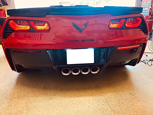 Ijdmtoy Smoked Lens 60-Smd Full Led Rear Bumper Reflector Light Trim Compatible With 2014-19 Chevrolet C7 Corvette, Function As Tail Or Rear Fog Lights #TOP6