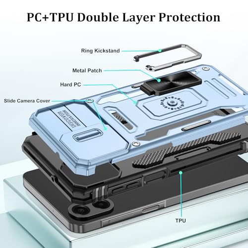 Coque Samsung A07 bleu clair Jshru avec protège-écran et support