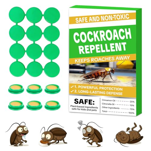 Cockroach Gel Bait Traps, 24 Pack Cockroach Repellent Indoor Home, Roach Deterrent, Pet Safe Roach...