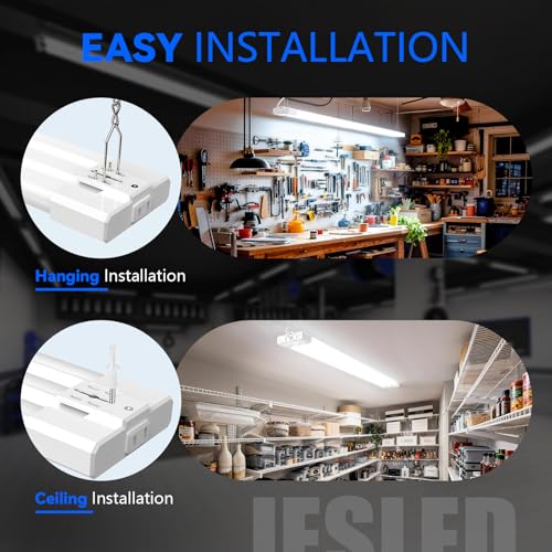 Image of JESLED 4FT LED Shop Lights, 3CCT Selectable 50W 7500LM, Linkable, ETL