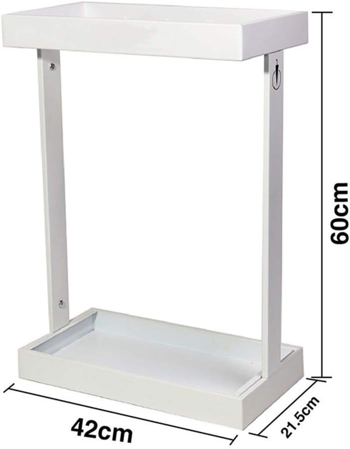 Umbrella Stand Rack, Wrought Iron Floor-Standing Umbrella Holder, 12 Compartments with 4 Hooks for Large Capacity Hotel or Home Storage