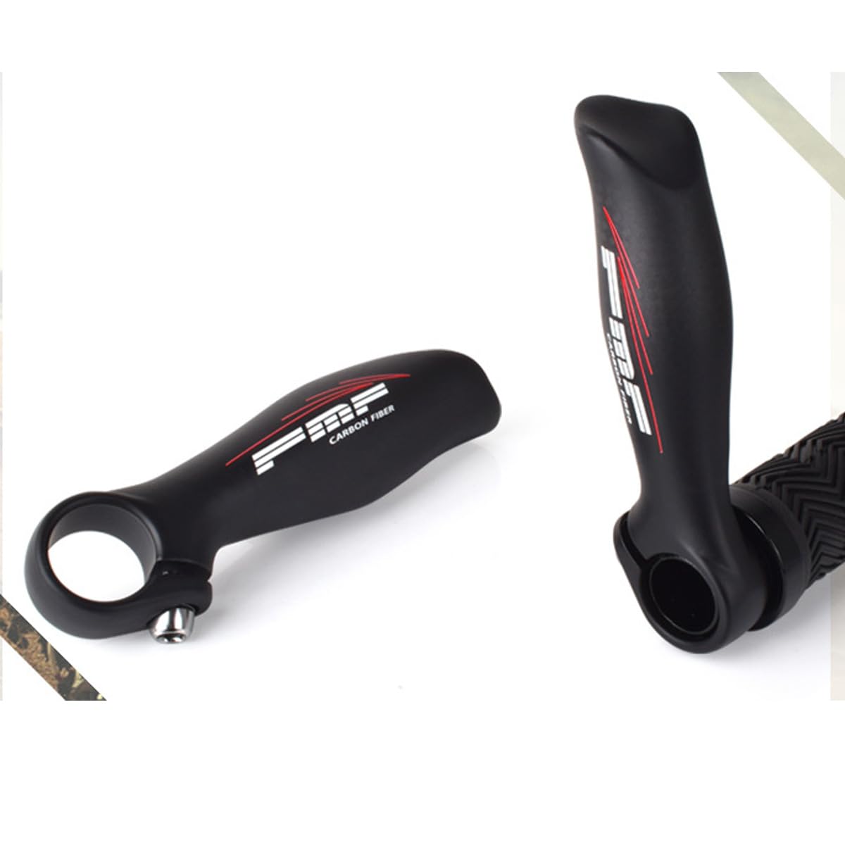 Carbon Fahrrad Bar Ends - Ergonomische Daumenmulde & Griffoptimierung - 22,2mm Klemmung - Für MTB/Rennrad (Schwarz)