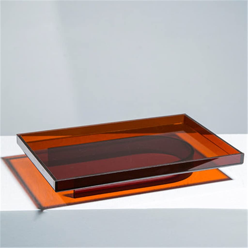 MYUYEE Bathtub Tray Household Nordic Style Acrylic Tray Round Tea Tray With Fruit Cups Perfume Toilet Bathroom Storage Tray Accessories Tray (Square)