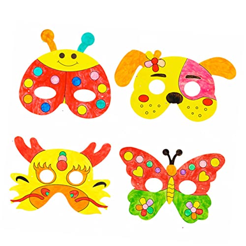 Ipetboom 10PCS DIY Blank Dog Paper Masks for Creative Graffiti Mask for Painting and Drawing Activities Sturdy Material for Imaginative Play and Artistic Creation