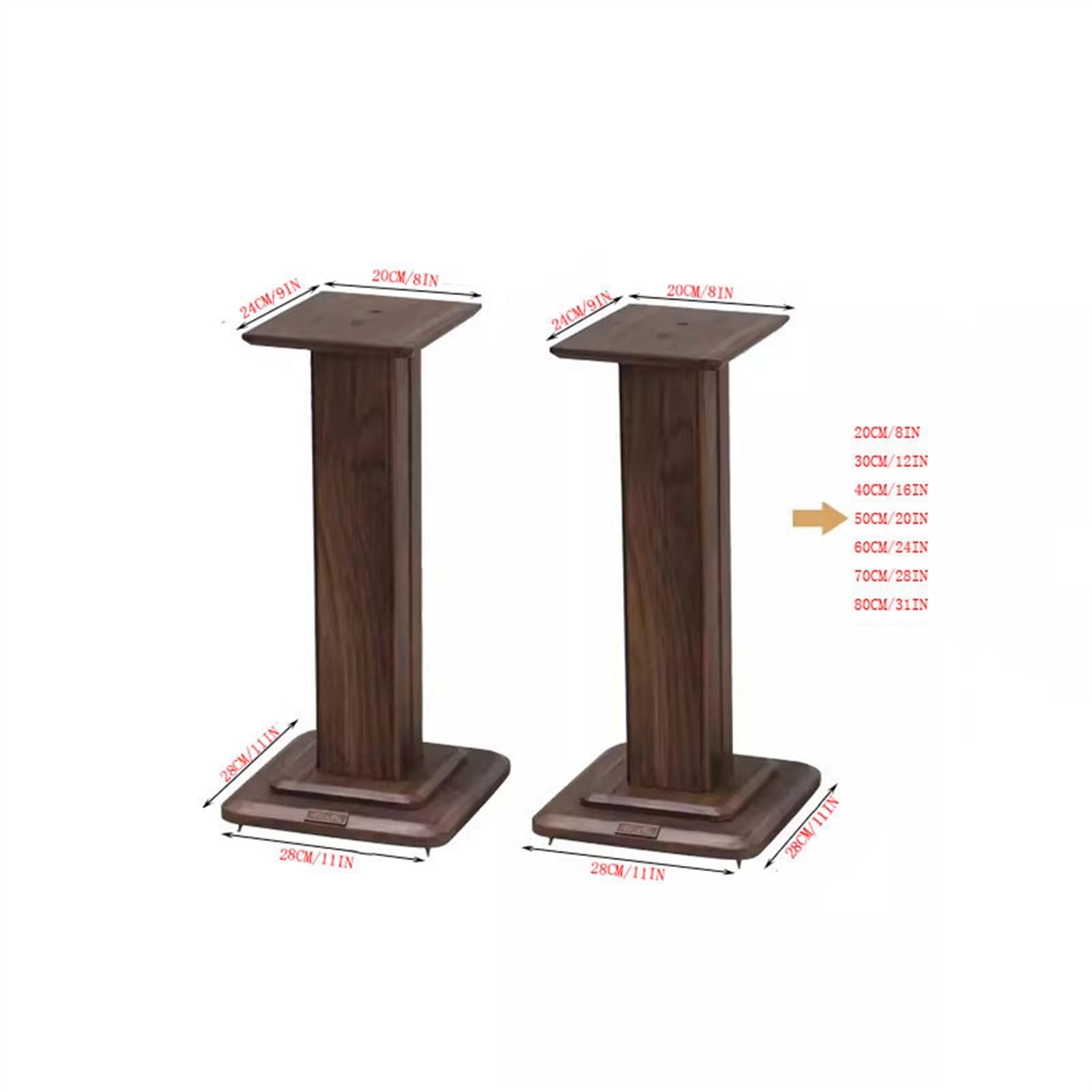 Soporte para Altavoz Soporte de Altavoz Madera Maciza estantería Estante Audio Soporte for Teatro Marco Envolvente(30CM)