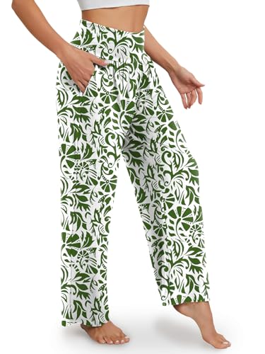 Image of Gracyoga Wide Leg Yoga Pants for Women Casual Loose Cozy Sweatpants High Waisted Lounge Pajama Flowy Pants With Pockets