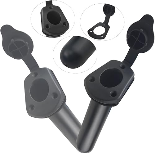 Miniatura 4 de WMYCONGCONG 2 piezas cubierta de kayak de plástico empotrado soporte de caña de pescar con tapa cubierta para kayak, barco, canoa