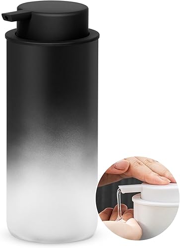 Dispensador de jabón de vidrio con bomba, dispensador de jabón de manos recargable para encimera de cocina, botella dispensadora de jabón para