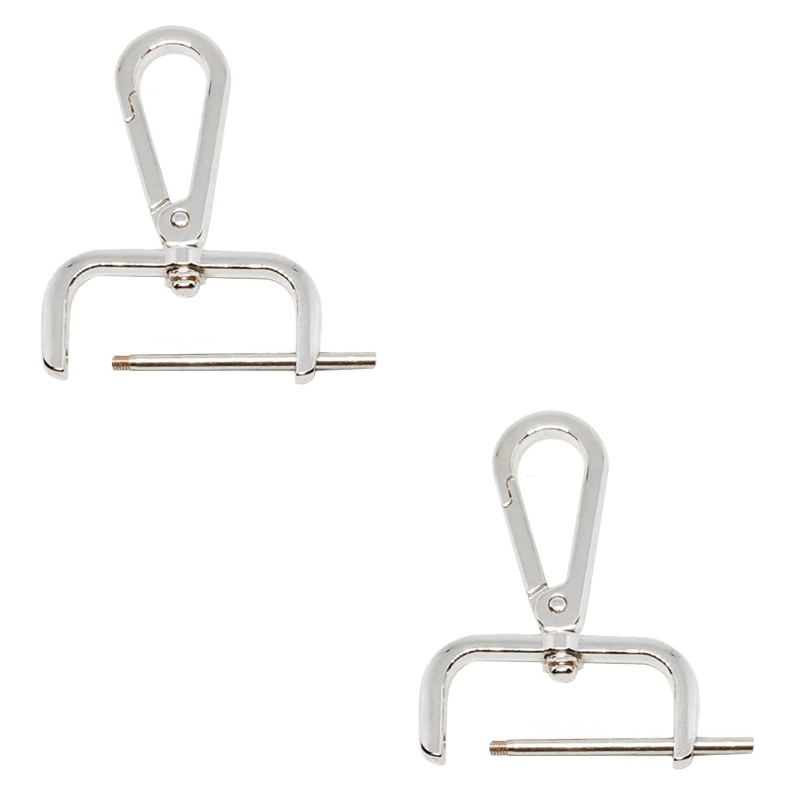 FABLOFT® 2Pcs Snap Hook Swivel Clasp Detachable Bag Making Zinc Alloy Backpack Buckle Silver White-image-47