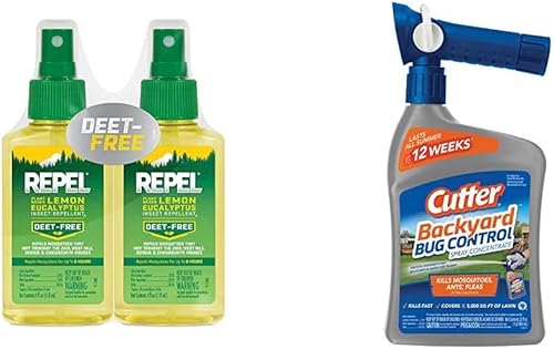 Repel Repelente de insectos de eucalipto de limón a base de plantas, repelente de mosquitos, spray de bomba, 4 onzas, paquete de 2 y concentrado de