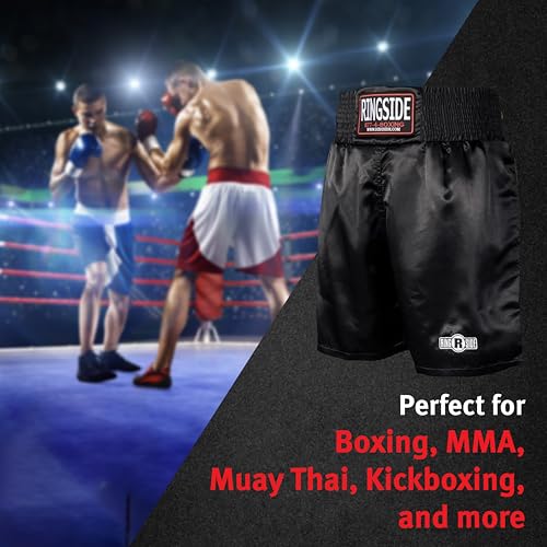 Ringside Pro-Style Boxing Trunks, Satin Shorts for Men and Women, Ideal for Boxing, MMA, Muay Thai