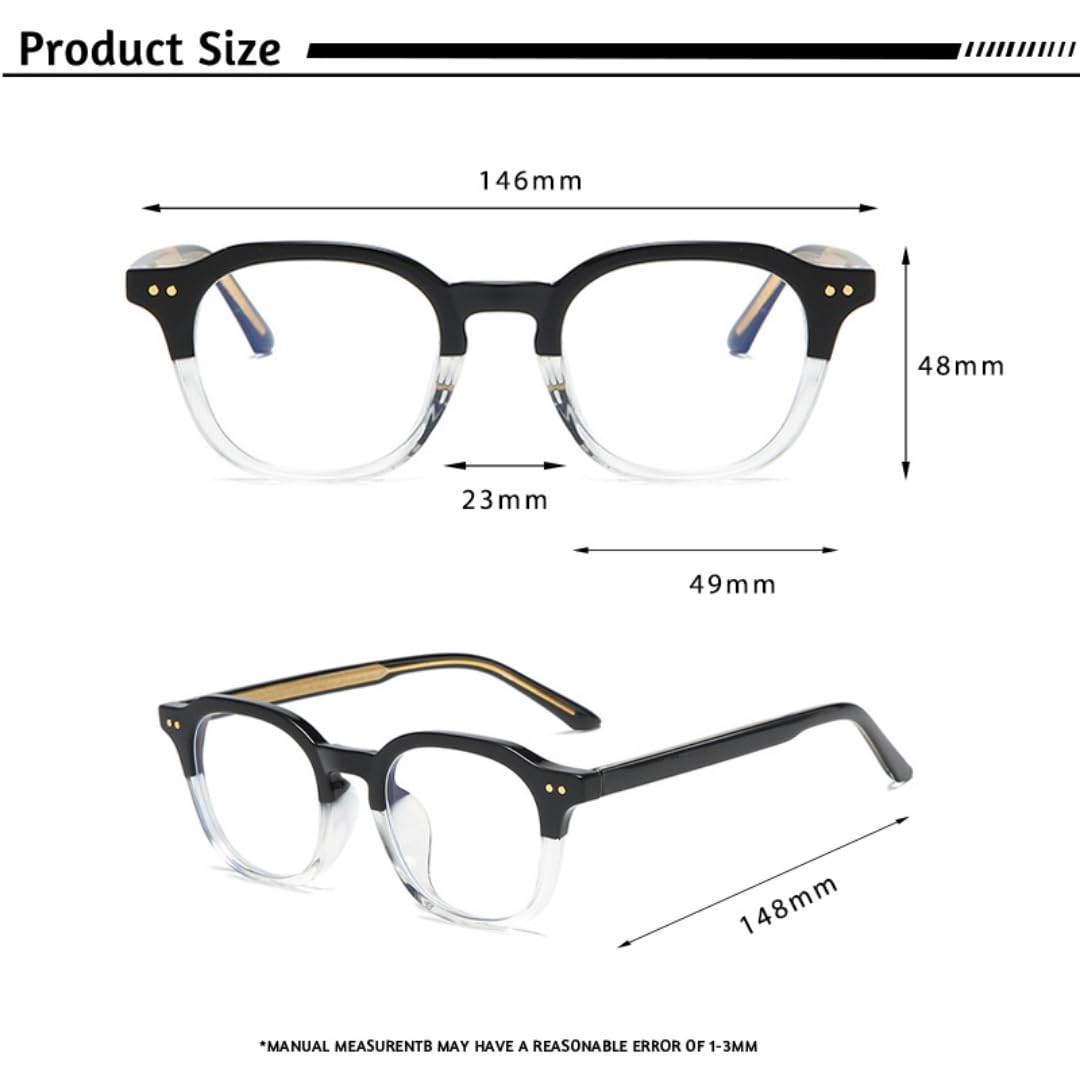 Okulary przeciwsłoneczne Retro Square Plain Glass dla mężczyzn i kobiet z oprawką Tr, komfortowe, minimalistyczne, dopasowane
