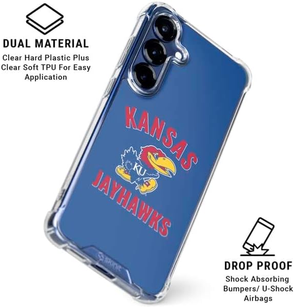 Skinit Clear Phone Case Compatible with Galaxy S25 - Officially Licensed University of Kansas Jayhawks Mascot Design