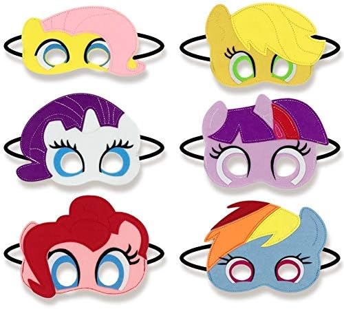 PARK AVE Girls Birthday Party Favors Felt Masks Novelty Toys Girls Birthday Gifts for My Little Pony Party Supplies (6 PCs)