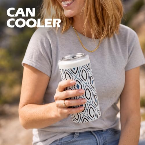 Image of 4-in-1 Slim Can Cooler Easy to Hold Insulated Beer Can Holder Double-Walled Stainless Steel for All 12 Oz Cans (White shape)