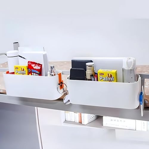 Miniatura 5 de Organizador de cesta colgante con ganchos para dormitorio, literas, estante para mesa de noche, soporte de almacenamiento para controles remotos,