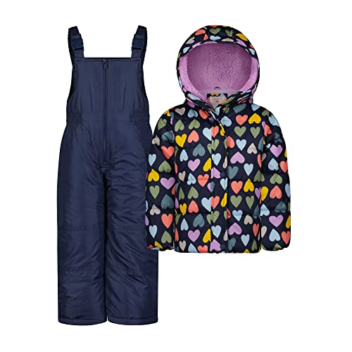 Carter's Girls Snowsuit, Multi Heart Navy, 10-12'