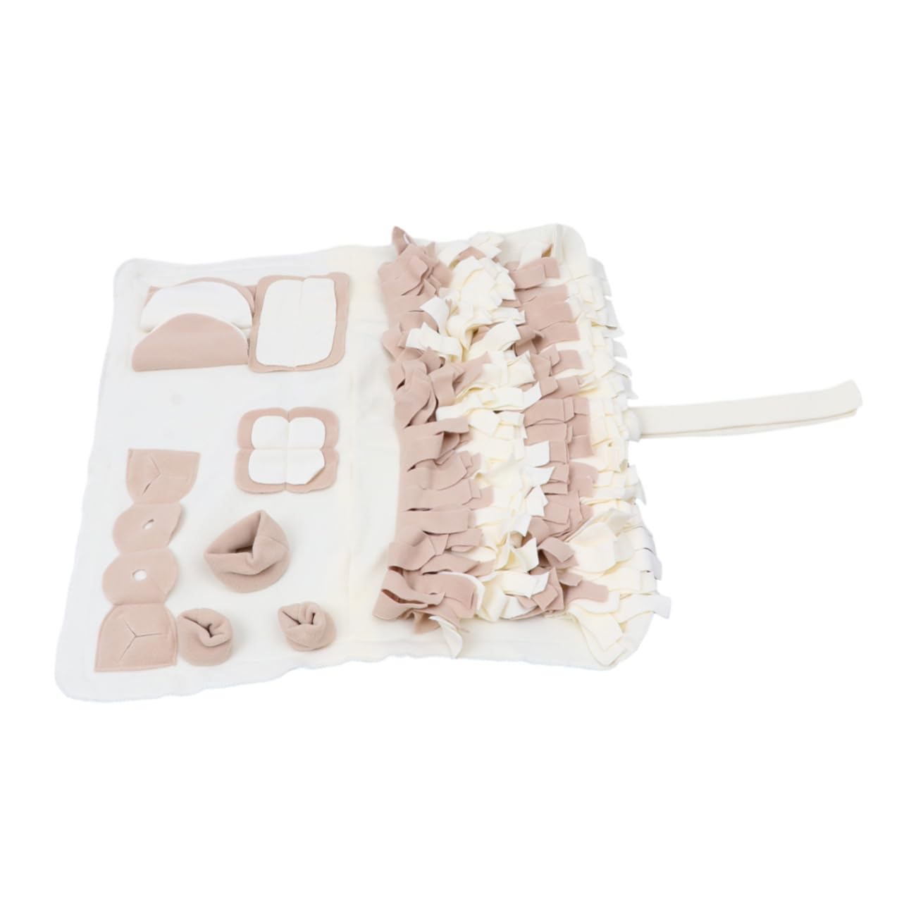 Tapis de Fouille pour Chien, Tapis D’Apprentissage la Recherche de Nourriture, Peluche, Beige, pour Activités Intérieures, Petit et Grand Chien