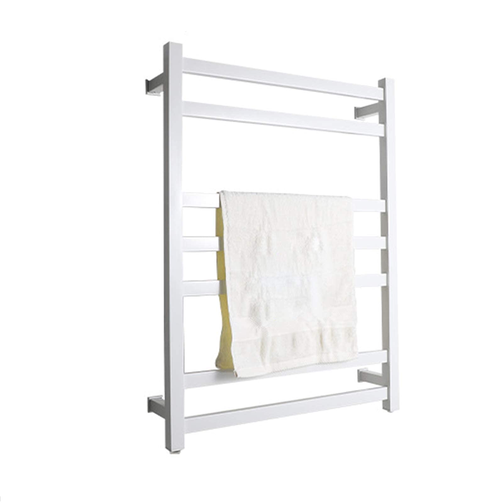 asdchZen Electric Heated Towel Racks For Bathroom, Wall Mounted Rack, 304 Stainless Steel Heated Towel Rail-White-Hardwired,White-Hardwired