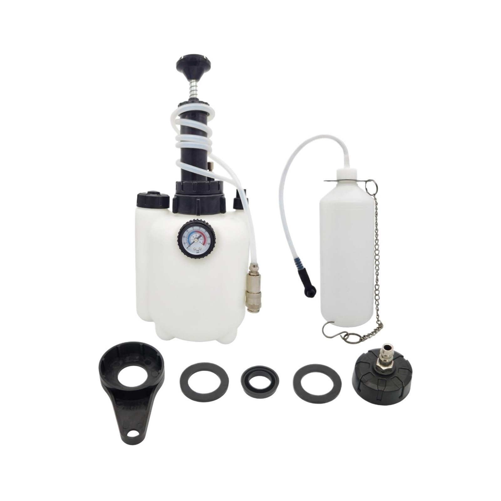 Pinzas de pistones de freno Kit de purga de líquido de frenos Manual para coche, bomba de presión de vacío de 3L, máquina de descarga profesional neumática(Style B 1set)