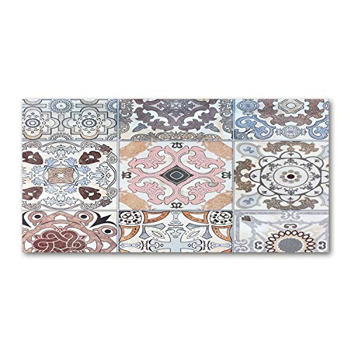 Dosseret en verre 120x60 cm Tulup fond de hotte multicolore carreaux de céramique pour cuisine