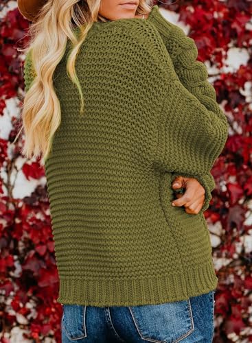Image of Dokotoo Womens Open Front Long Sleeve Chunky Knit Cardigan Sweaters Loose Outwear Coat