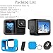 PWireless Silicone Sleeve Case for Go Pro Hero 13 Black, Accessories Kit Bundle of Battery Side Cover & Lens Guard Cap & a Set of Screen Protectors & Lanyard for Go Pro Hero 13（Blue）